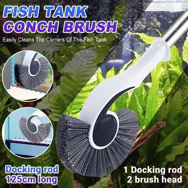 Fish Tank Cleaning Tool Long Handle Algae Removal Conch Brush Seahorse Cleaner Aquariums