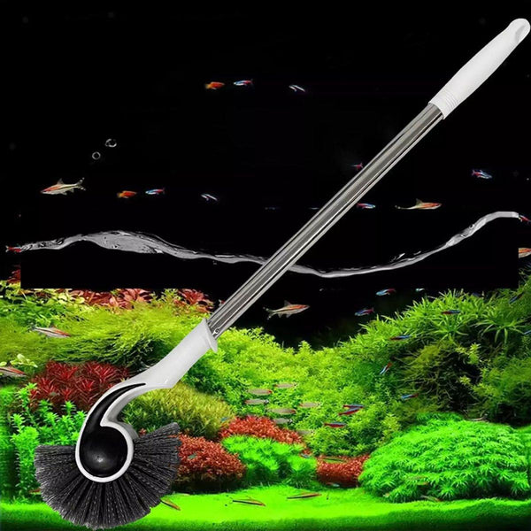 Fish Tank Cleaning Tool Long Handle Algae Removal Conch Brush Seahorse Cleaner Aquariums
