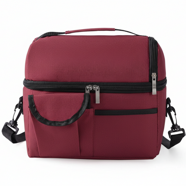 Insulated Lunch Bag Box Tote Cooler For Women Men Hot Cold Food Thermal Wine Red Lunchboxes
