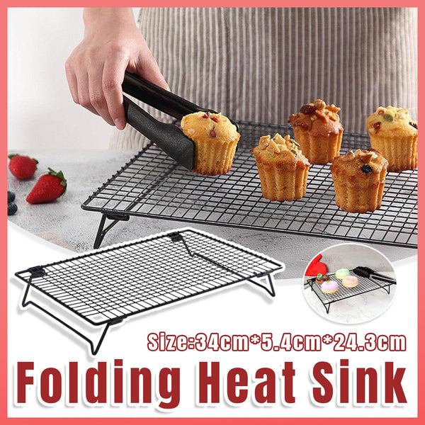 Collapsible Black Mesh Cake Cooling Rack Foldable Baking Tray For Kitchen Use Baking Trays