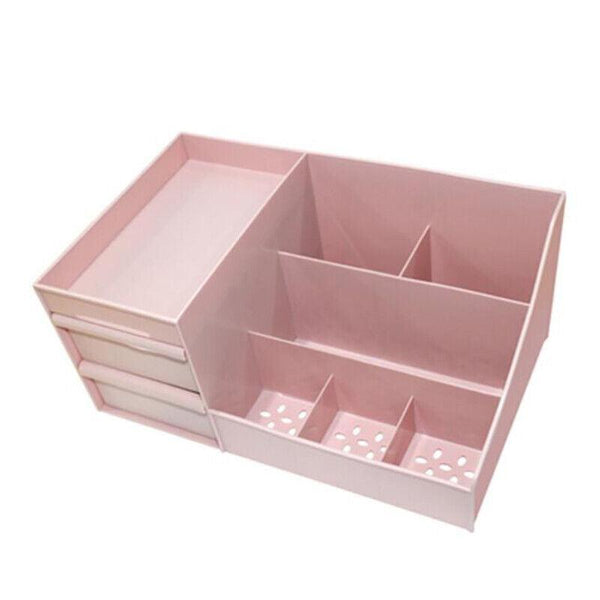Cosmetic Makeup Organizer With Drawers Bathroom Skincare Storage Box Holder Case Pink Makeup Bags & Cases