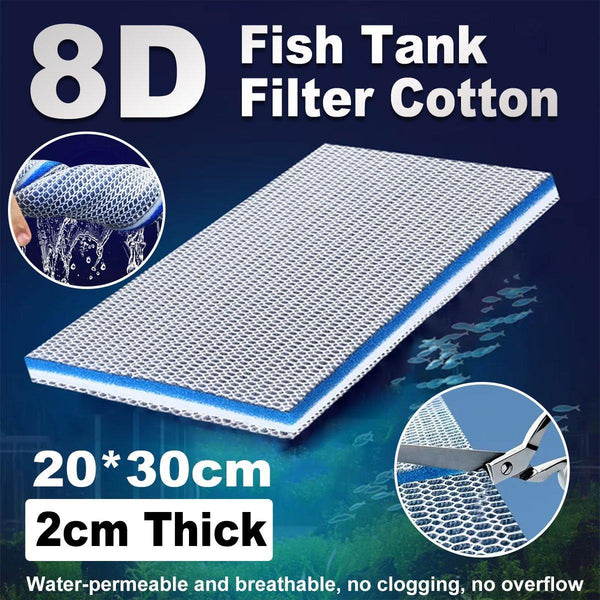 Aquarium 8D Filter Cotton Fish Tank Water Purification Sponge Material Pad Aquariums