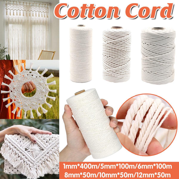 Cotton Rope Macrame Cord Diy Craft Tapestry Binding Decorative String 6Mm X 100M Crafting Tools