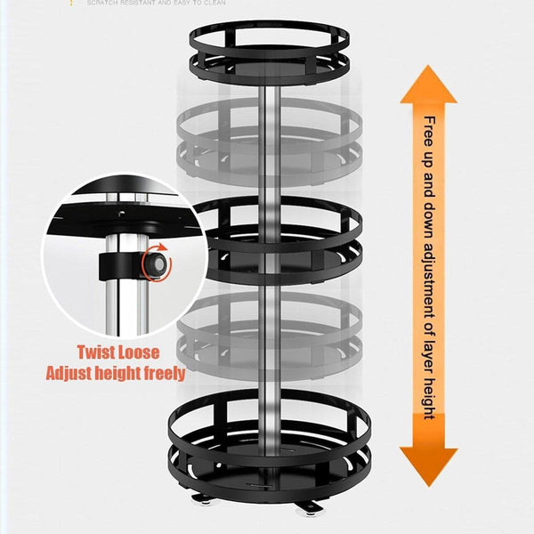 Kitchen Rotating Spice Rack Triple Layer Countertop Organizer Storage Shelf Double Spice Jars & Racks