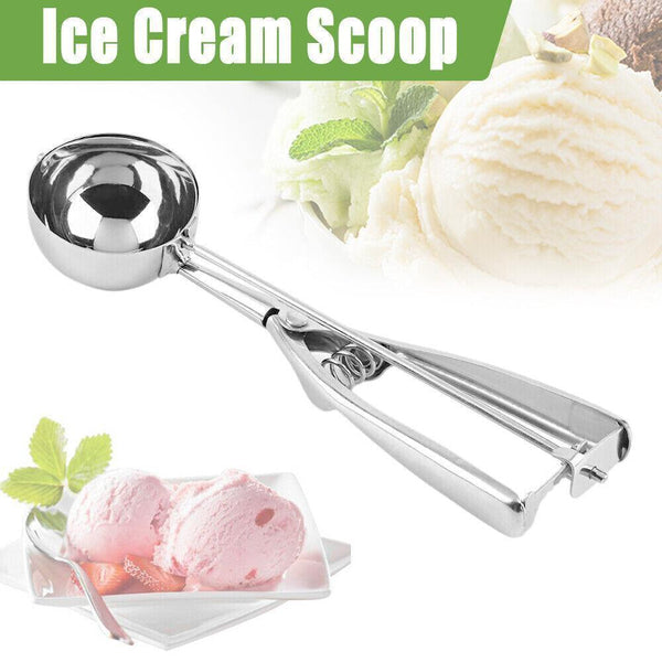 Stainless Steel Icecream Cream Scoop Cookie Dough Mash Spoon Trigger 6Cm Diameter Scoops