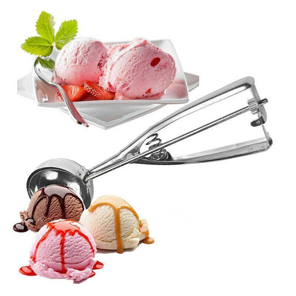 Stainless Steel Icecream Cream Scoop Cookie Dough Mash Spoon Trigger 6Cm Diameter Scoops
