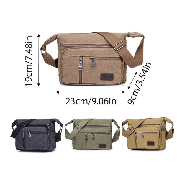 Multi Layer Canvas Crossbody Bag Casual Shoulder For Travel Messenger Black Duffle Bags