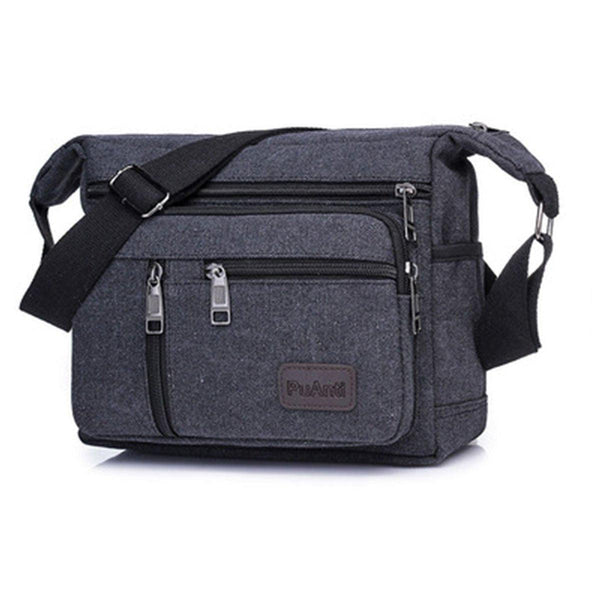 Multi Layer Canvas Crossbody Bag Casual Shoulder For Travel Messenger Black Duffle Bags
