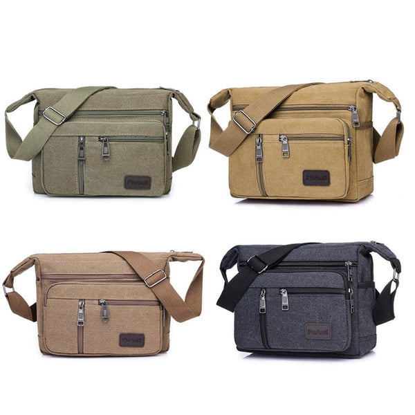 Multi Layer Canvas Crossbody Bag Casual Shoulder For Travel Messenger Coffee Bags