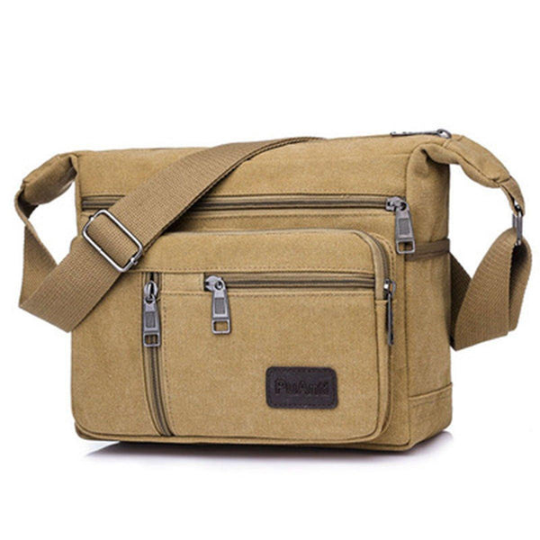 Multi Layer Canvas Crossbody Bag Casual Shoulder For Travel Messenger Coffee Bags