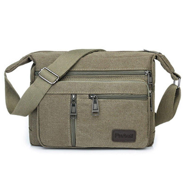 Multi Layer Canvas Crossbody Bag Casual Shoulder For Travel Messenger Coffee Bags