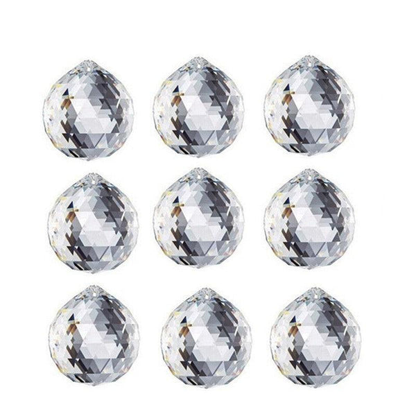 12Pcs 30Mm Suncatcher Chandelier Clear Glass Prism Crystal Ball Pendant Set Outdoor Lighting Accessories