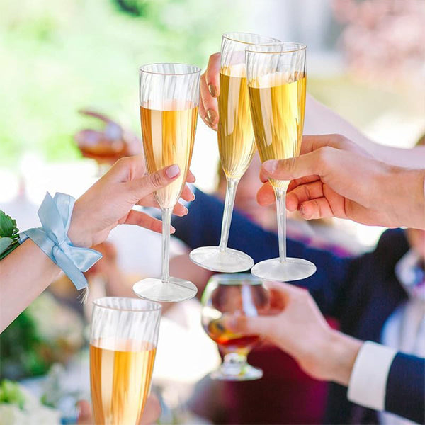 8Pcs 180Ml Plastic Champagne Glass Tall Wine For Party Wedding Celebration Wine & Champagne Glasses