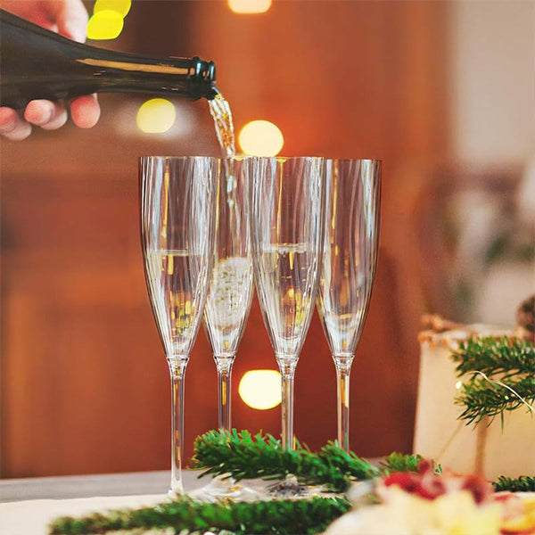 8Pcs 180Ml Plastic Champagne Glass Tall Wine For Party Wedding Celebration Wine & Champagne Glasses