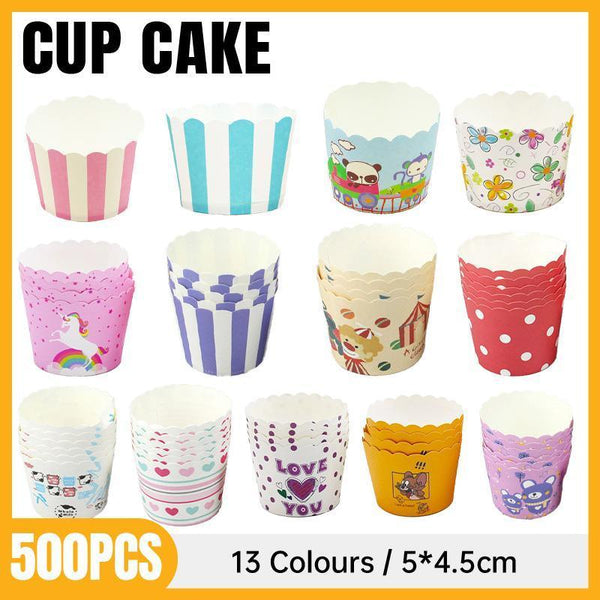 500Pcs Colorful Cupcake Muffin Baking Cups Greaseproof Nonstick Paper Liners Lsftn Baking Cups & Cases