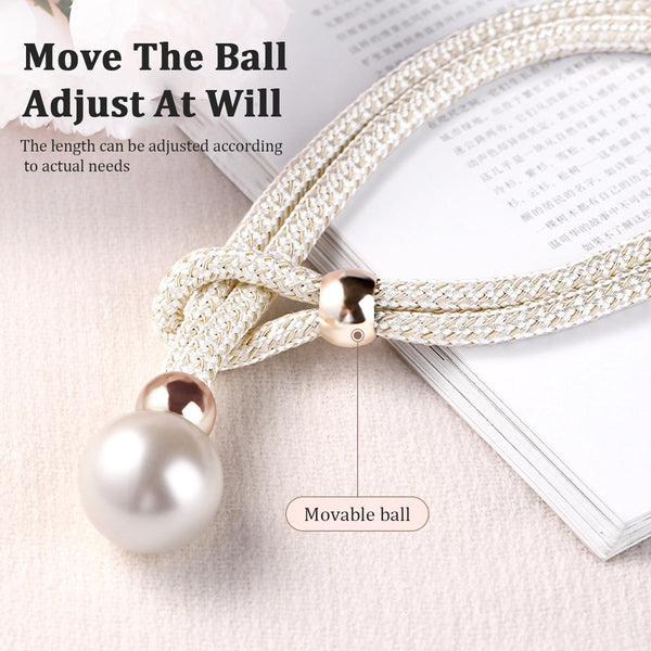 Curtain Tiebacks Pearl Strap Set 3 Pairs Decorative Buckle Holder Rings Hooks White Other Curtains & Accessories