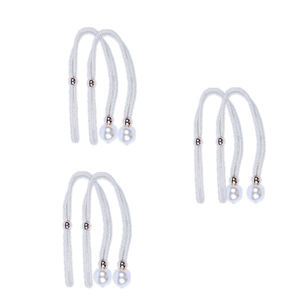 Curtain Tiebacks Pearl Strap Set 3 Pairs Decorative Buckle Holder Rings Hooks White Other Curtains & Accessories