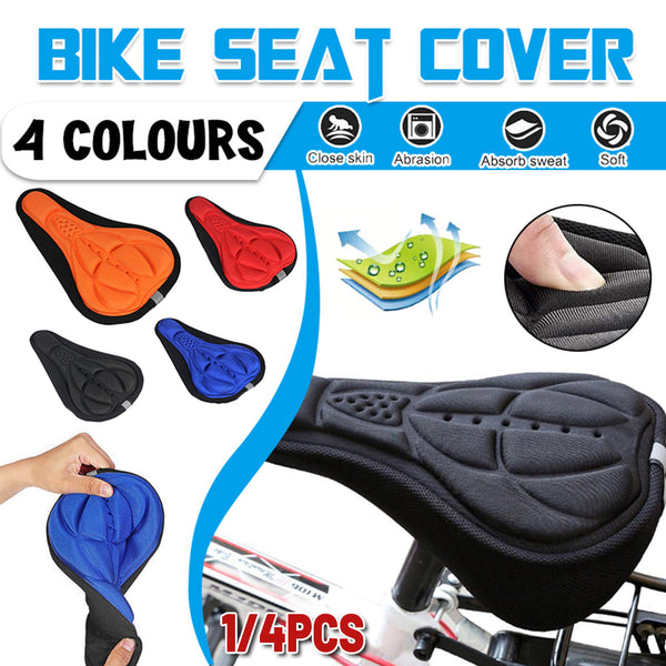 Thick Silicone Bike Seat Cover Comfort Gel Cycling Bicycle Saddle Cushion Pad Set Of 4 Colours Saddle Covers & Seat Covers