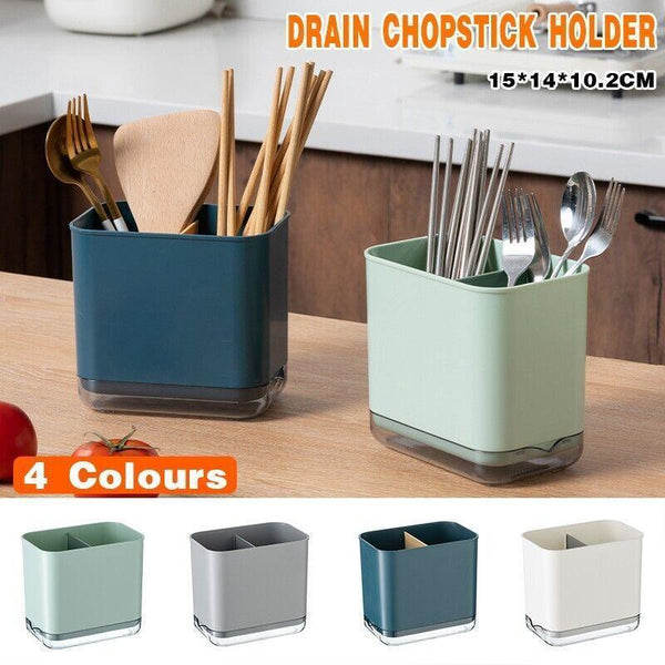 Cutlery Drainer Basket Multifunctional Storage Holder Box Spoon Rack Blue Racks & Holders
