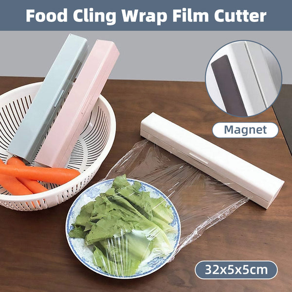 Plastic Food Wrap Dispenser Cutter Foil Cling Film Storage Holder Box Kitchen Pink Cling Film Foil & Food Wraps