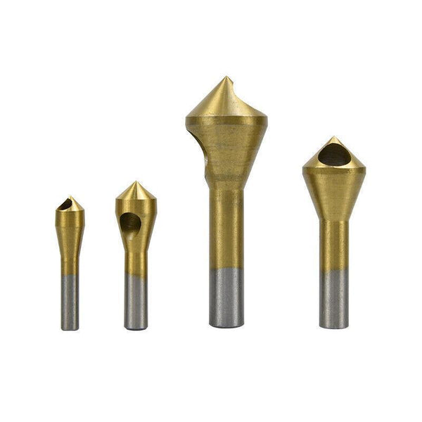 4Pcs Hss Countersink Chamfer Drill Bit Set Titanium Coated Deburring Tools Drill Bits