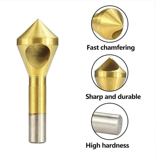 4Pcs Hss Countersink Chamfer Drill Bit Set Titanium Coated Deburring Tools Drill Bits