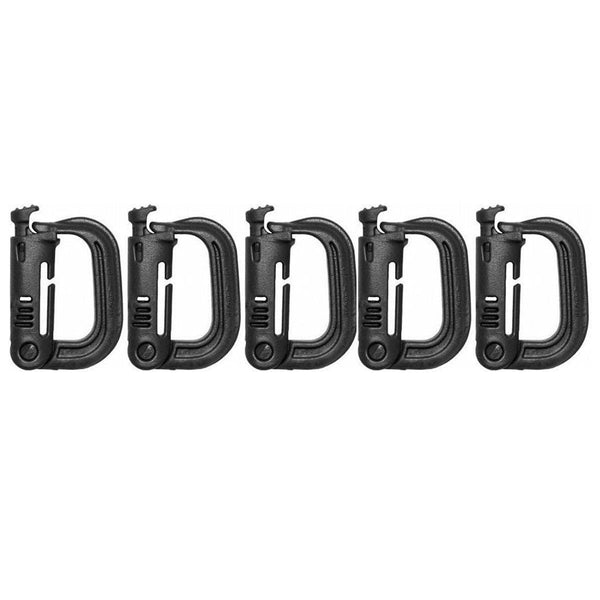 2/5Pcs Outdoor D Ring Buckle For Backpack Mountaineering Hiking Camping Clip 2Pcs Black Climbing Holds