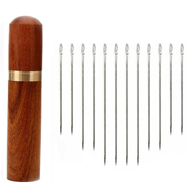 Stainless Steel Self Threading Needles Opening Sewing Darning 12/24 Pcs 12Pcs Hand Sewing Needles