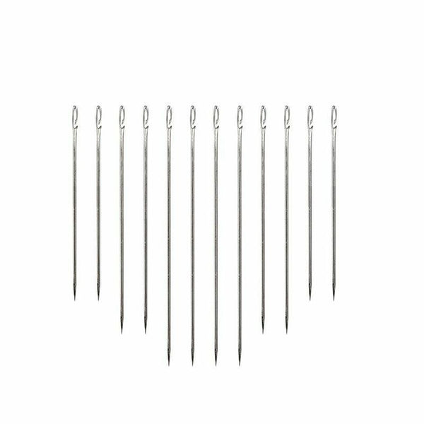 Stainless Steel Self Threading Needles Opening Sewing Darning 12/24 Pcs 12Pcs Hand Sewing Needles