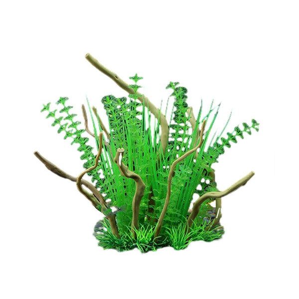 Aquarium Landscaping Decoration Artificial Wood And Plants Fish Tank Ornament Cm1902 Green Aquariums
