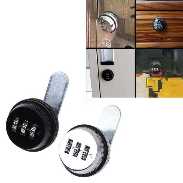 3 Digital Code Combination Cam Lock Furniture Post Mail Box Cabinet Locker Safe Black Combination Padlocks