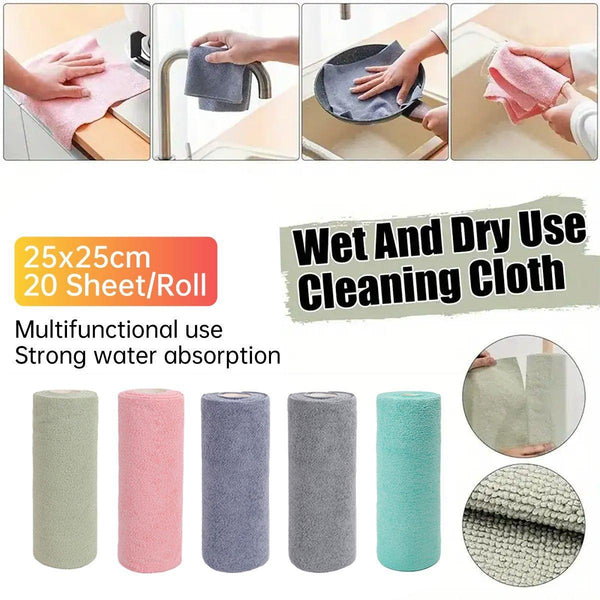 Multifunctional Kitchen Cleaning Towel Strong Absorbent Hand Tear Dish Cloth Blue Tea Towels & Dishcloths