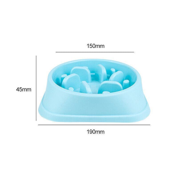 Dog Bowl Dishes Slow Feeder Large Pet Eat Dogs Food Nonslip Interactive Blue Dishes Feeders & Fountains