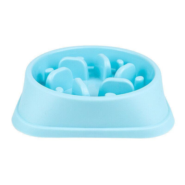 Dog Bowl Dishes Slow Feeder Large Pet Eat Dogs Food Nonslip Interactive Blue Dishes Feeders & Fountains