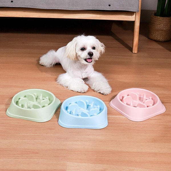 Dog Bowl Dishes Slow Feeder Large Pet Eat Dogs Food Nonslip Interactive Pink Dishes Feeders & Fountains