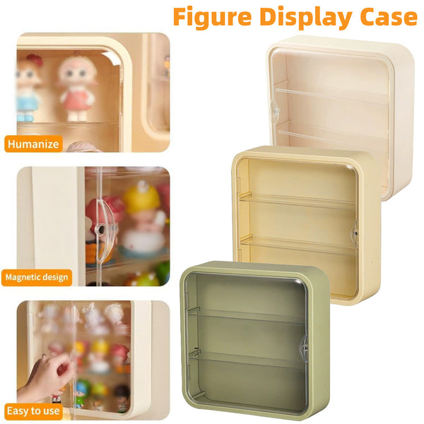 Wall Mounted Showcase Acrylic Figures Toys Display Case Dustproof Storage Box Yellow Display Stands