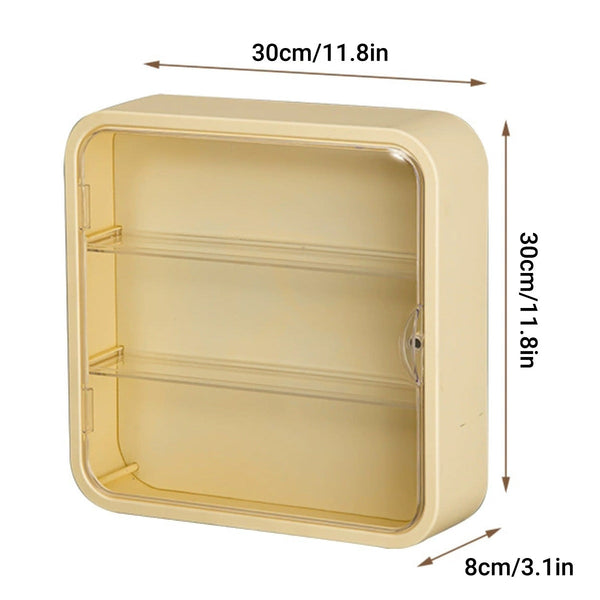 Wall Mounted Showcase Acrylic Figures Toys Display Case Dustproof Storage Box Yellow Display Stands