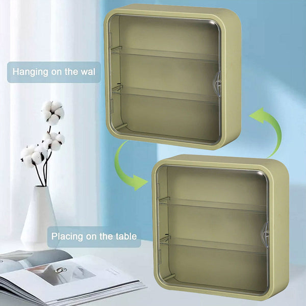 Wall Mounted Showcase Acrylic Figures Toys Display Case Dustproof Storage Box Yellow Display Stands