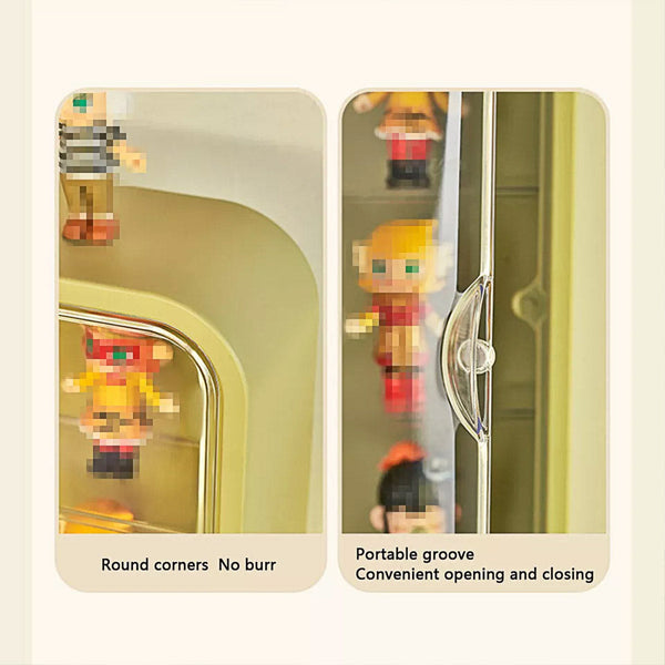 Wall Mounted Showcase Acrylic Figures Toys Display Case Dustproof Storage Box Yellow Display Stands