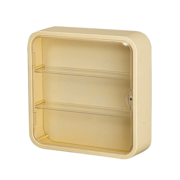 Wall Mounted Showcase Acrylic Figures Toys Display Case Dustproof Storage Box Yellow Display Stands