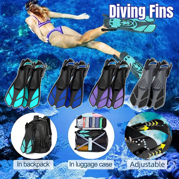 Diving Flippers Swim For Snorkeling Freestyle Training Gear Black S/M Fins