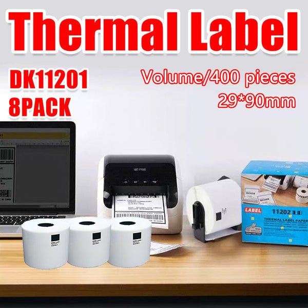 8 Rolls Compatible Brother Dk11201 400 Address Labels 29X90mm Ql570 Ql700 Ql1050 Address & Shipping Labels