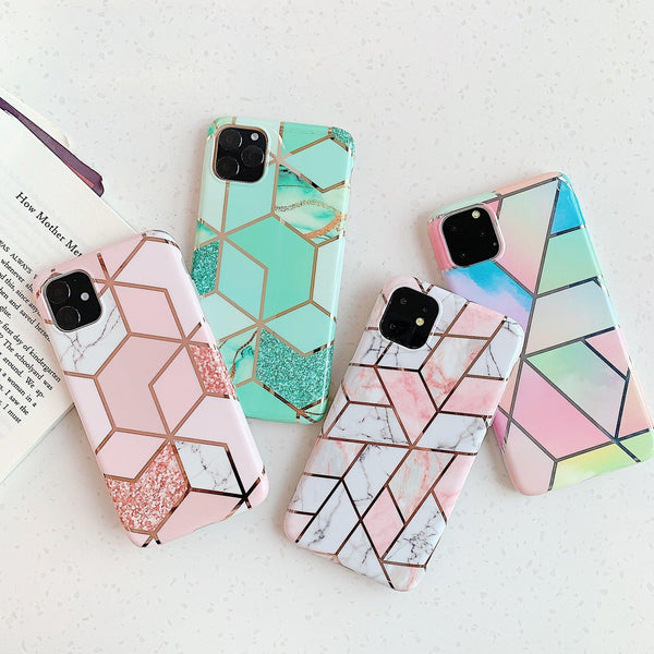 Rainbow Case For Iphone 14 13 12 11 Pro Max Xr Xs Marble Phone Shockproof Cover Silicone Cases Covers & Skins