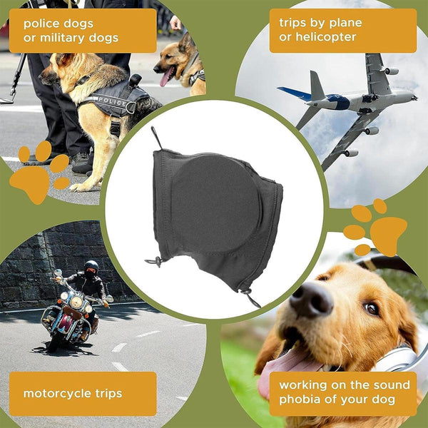 Black Dog Ear Muffs Noise Reducing Pet Headwrap Protective Cover Dog Clothing & Shoes
