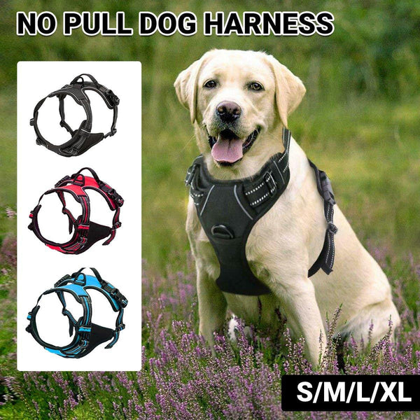 No Pull Dog Harness Vest S Xl Reflective Pet Training Outdoor Handle Red M Harnesses