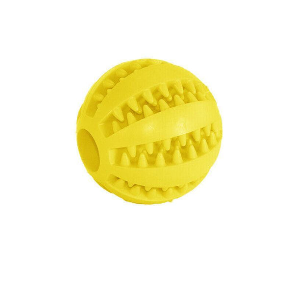Dog Chew Toy Rubber Ball Treat Dispenser Dental Cleaning Training Play Dark Blue Rugby (11.5Cm) Dog Toys