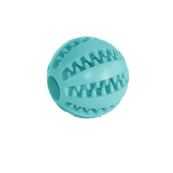 Dog Chew Toy Rubber Ball Treat Dispenser Dental Cleaning Training Play Green Spherical (Large) Dog Toys