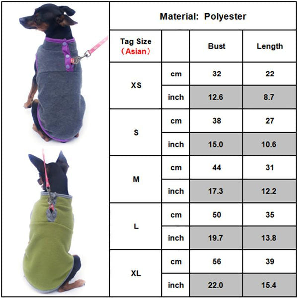 Xl Pet Dog Puppy Winter Warm Fleece Jumper Vest Coat Jacket Apparel Clothes Grey Dog Clothing & Shoes