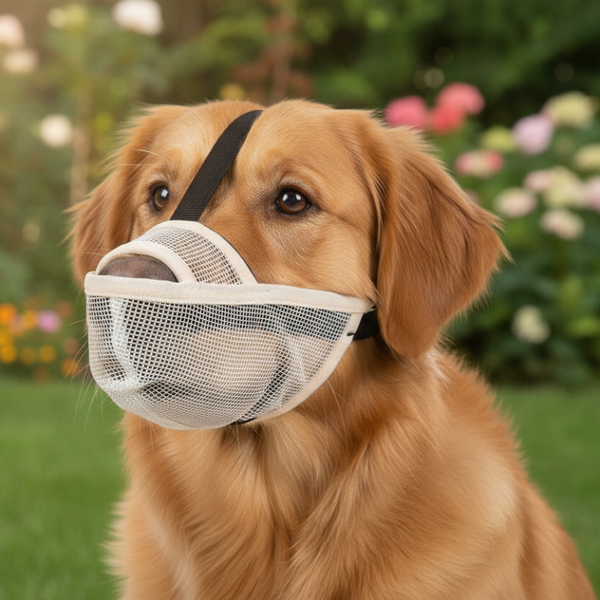 Xxs Size Pet Dog Mask Mouth Muzzle Anti Barking Bite Stop Chewing Beige Muzzles