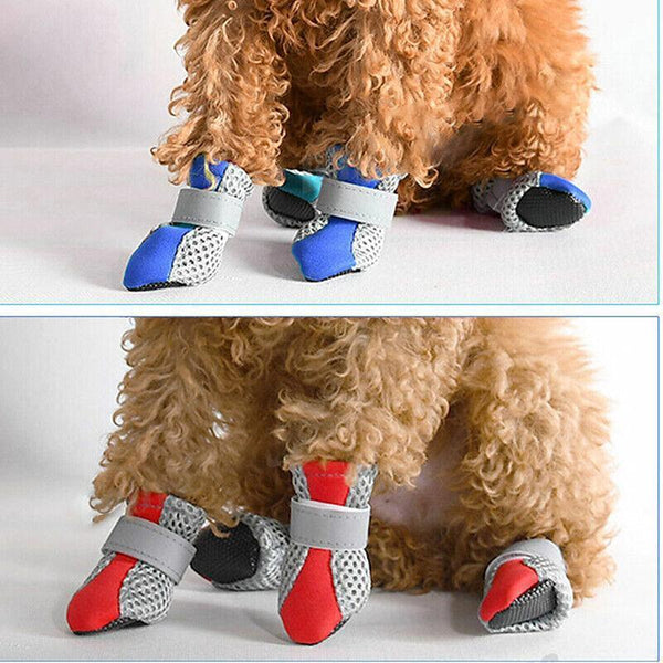 4Pcs L Size Anti Slip Waterproof Protective Dog Shoes Rain Boots Pet Socks Booties Dog Clothing & Shoes